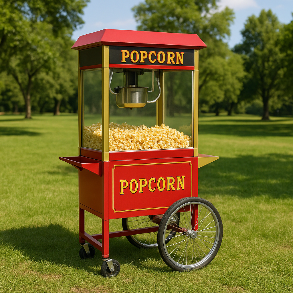 Popcorn Machine & Rolling Cart