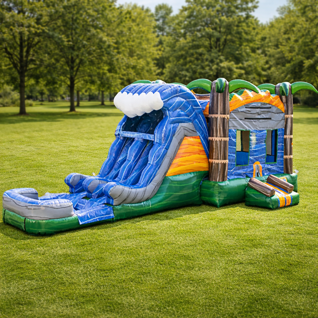 Monsoon Island Wet N’ Dry Bouncy Castle with Slide